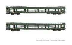 Rivarossi HR4380 - H0 - 2-tlg. Autotransportwagen-Set DDm 916, DR, Ep. IV